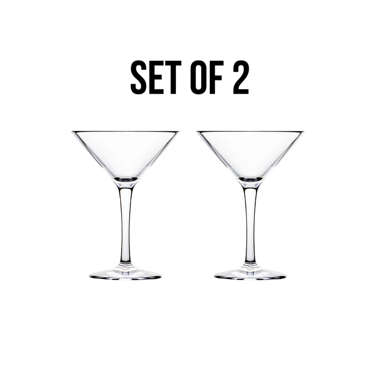 Bold Drinkware Revel 10 Ounce Martini Glass, Set of 6